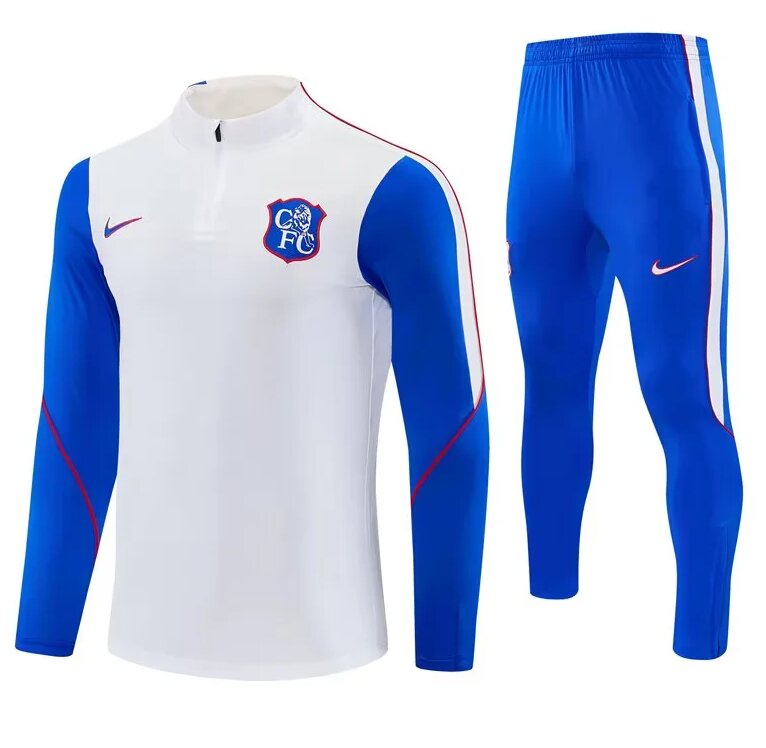AAA Quality Chelsea 26/27 Tracksuit - White/Blue/Red
